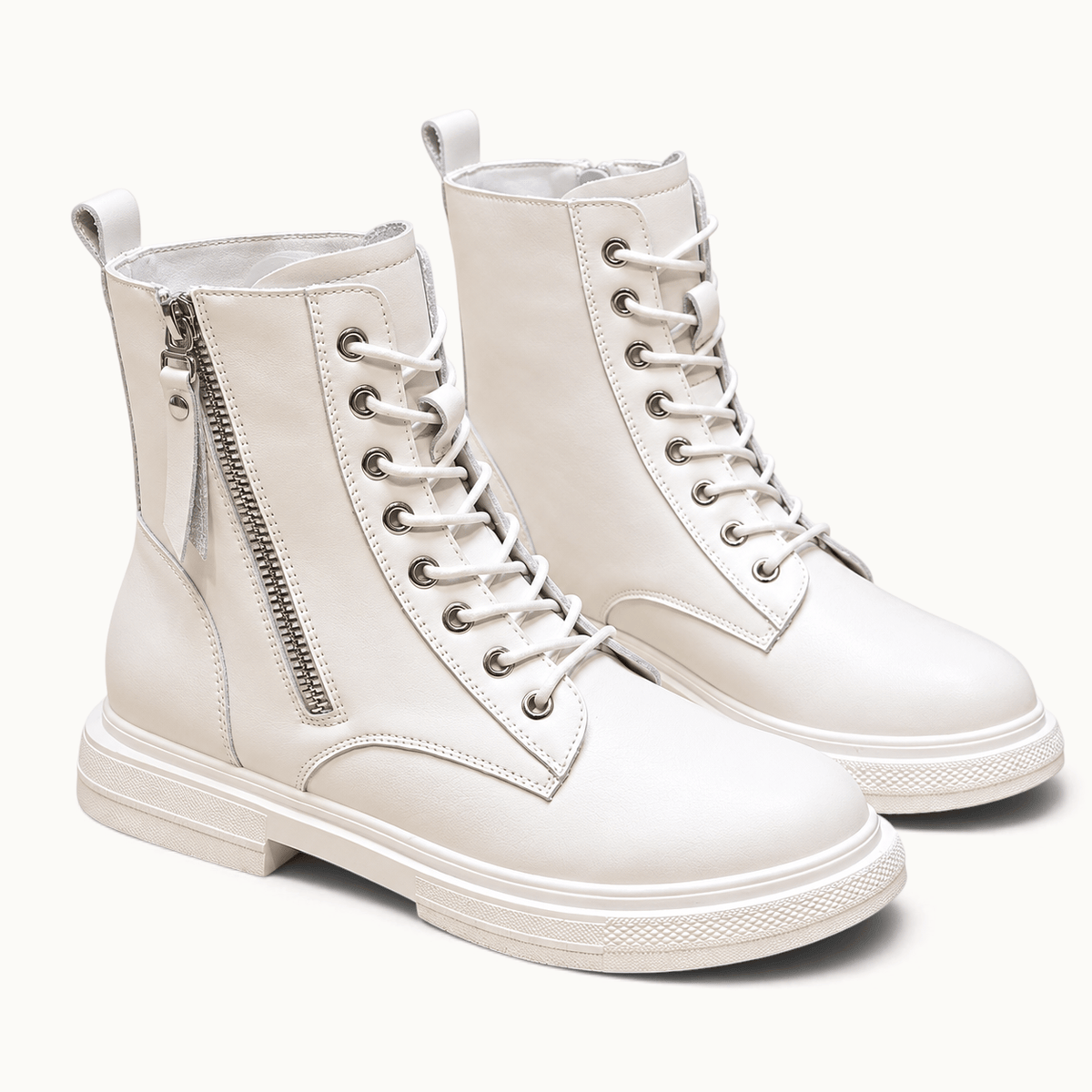 montelore-souliers Bottines Cuire Femme En Cuir Véritable À Lacets Et Fermeture