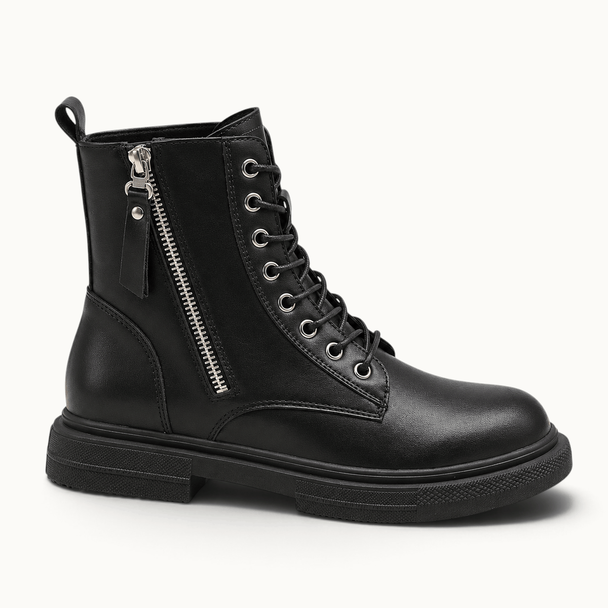 montelore-souliers Bottines Cuire Femme En Cuir Véritable À Lacets Et Fermeture