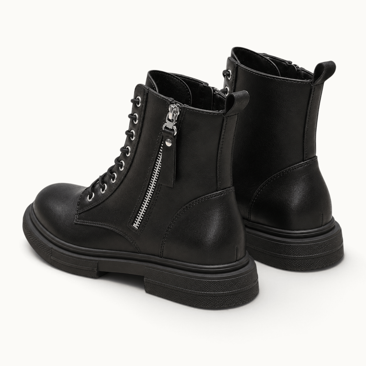 montelore-souliers Bottines Cuire Femme En Cuir Véritable À Lacets Et Fermeture