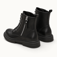 montelore-souliers Bottines Cuire Femme En Cuir Véritable À Lacets Et Fermeture