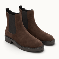 montelore-souliers Bottines Daim Femme Camel En Cuir Suédé Chelsea