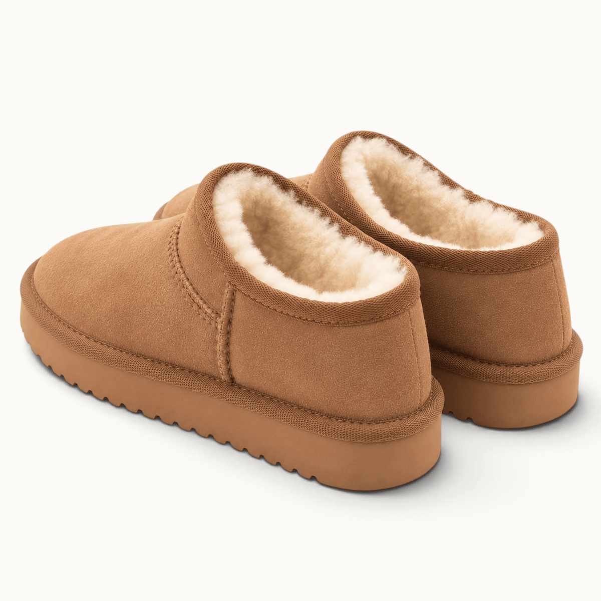 montelore-souliers Bottines Daim Femme Talon Plat Mini Fourrées