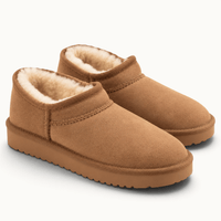 montelore-souliers Bottines Daim Femme Talon Plat Mini Fourrées