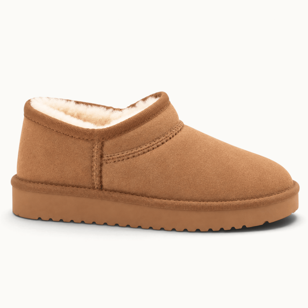 montelore-souliers Bottines Daim Femme Talon Plat Mini Fourrées