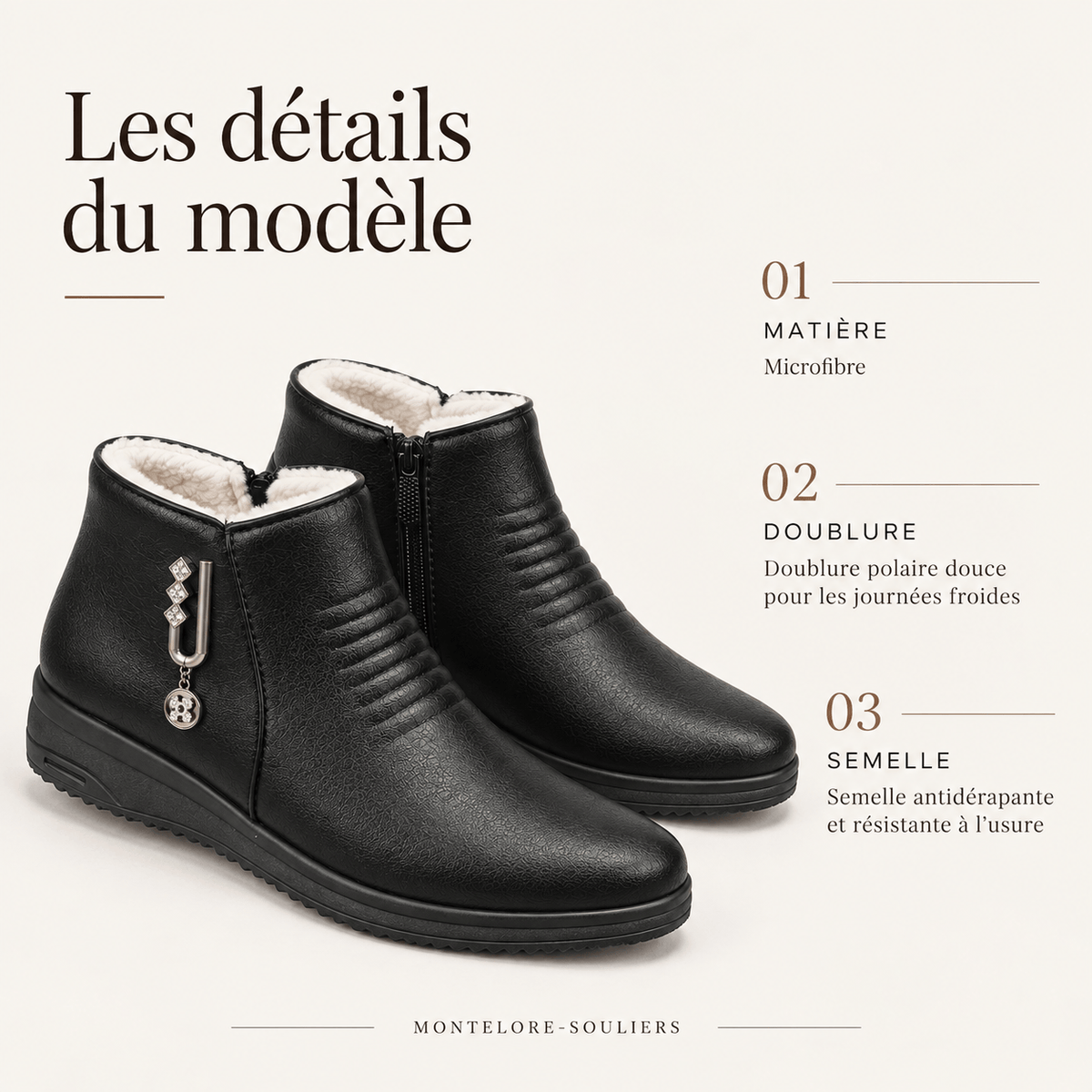 montelore-souliers Bottines De Pluie Femme Chaudes Imperméables