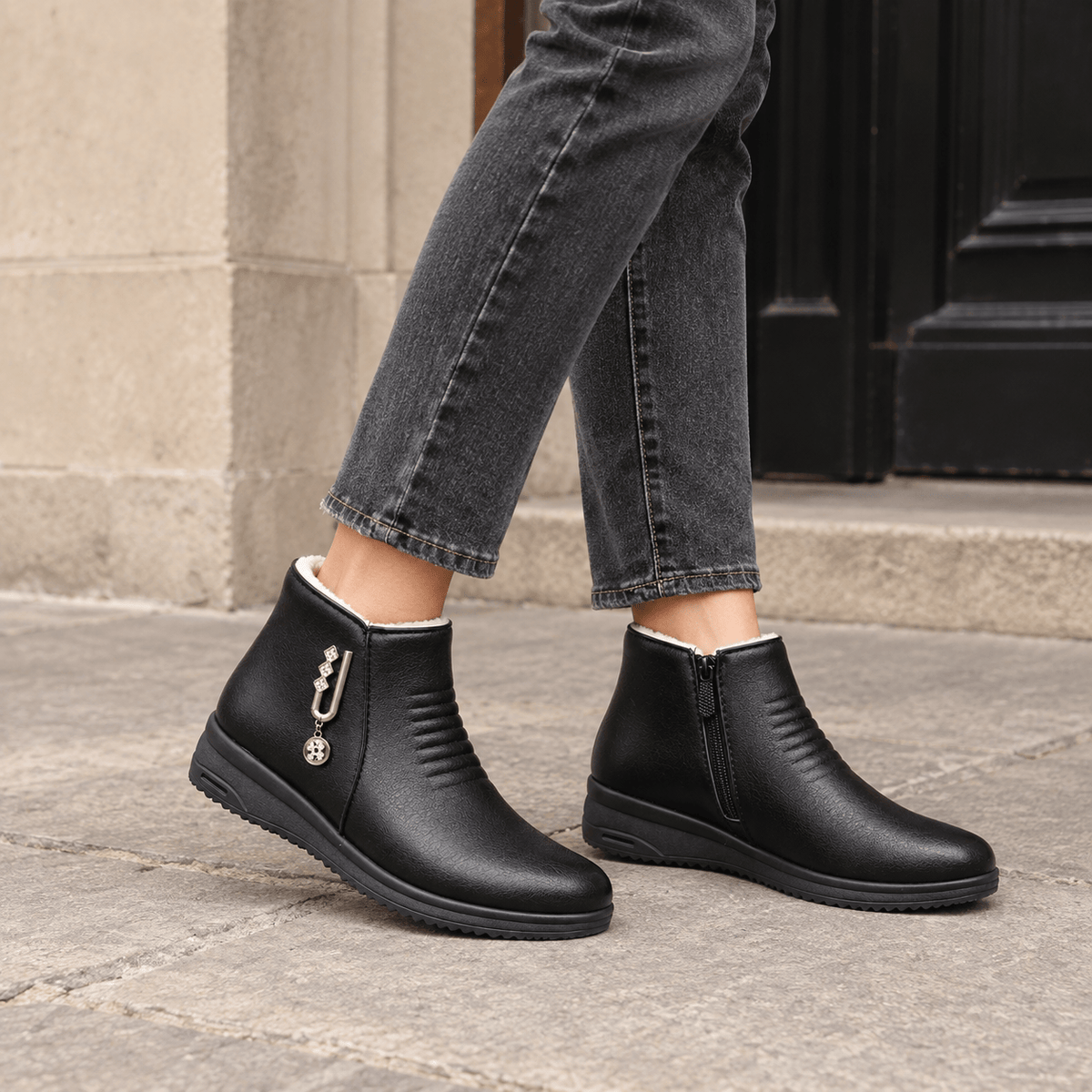 montelore-souliers Bottines De Pluie Femme Chaudes Imperméables