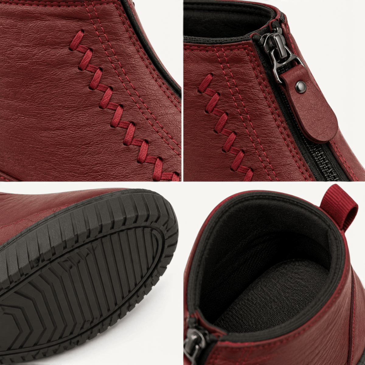 montelore-souliers Bottines De Pluie Fourrées Fermeture Éclair Devant