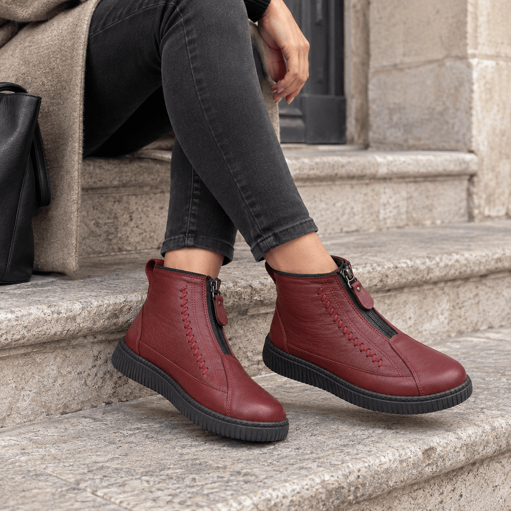montelore-souliers Bottines De Pluie Fourrées Fermeture Éclair Devant