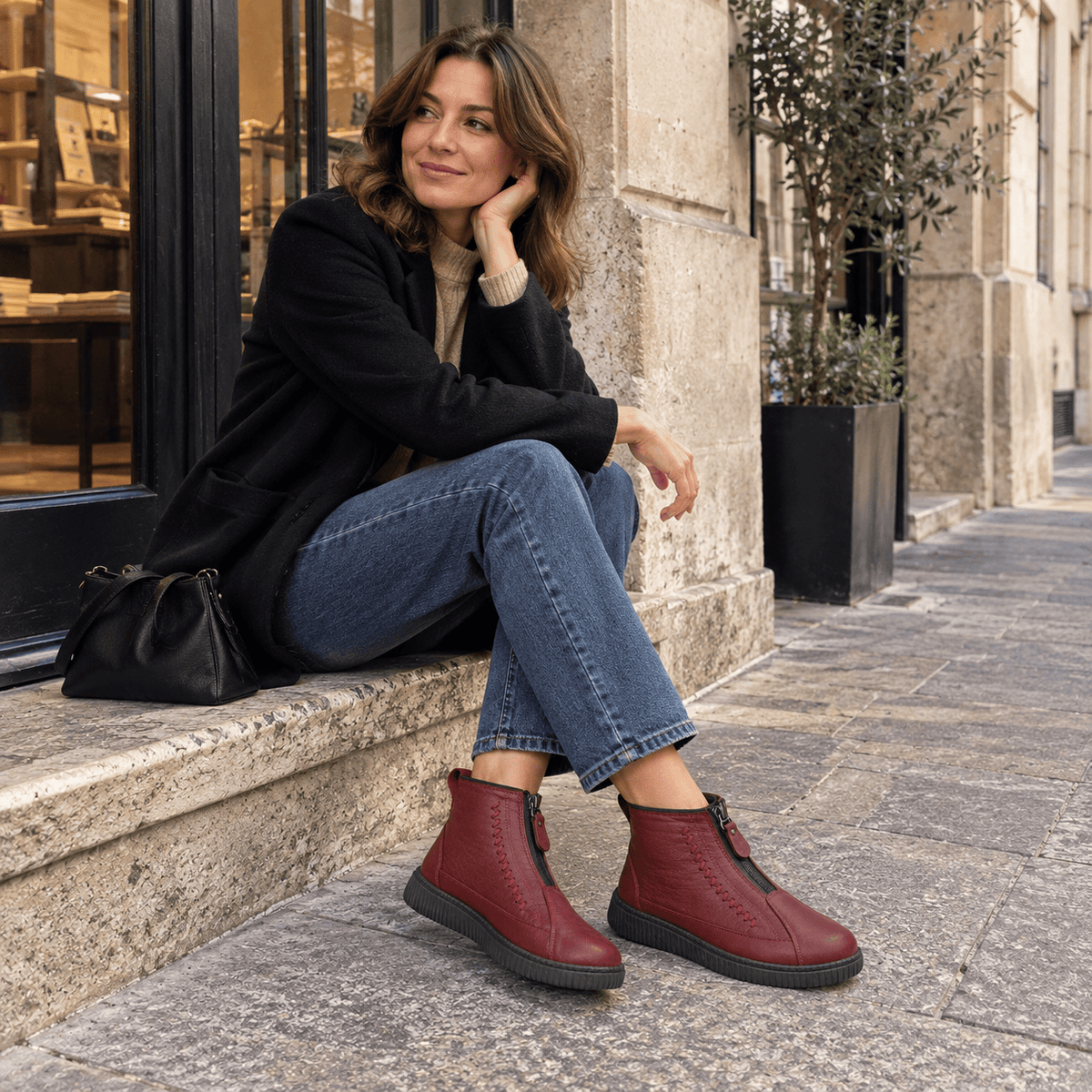 montelore-souliers Bottines De Pluie Fourrées Fermeture Éclair Devant