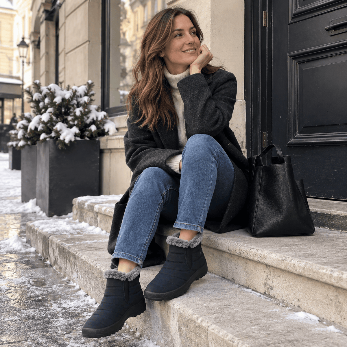 montelore-souliers Bottines En Acétate De Vinyle-Éthylène Fourrées En Peluche