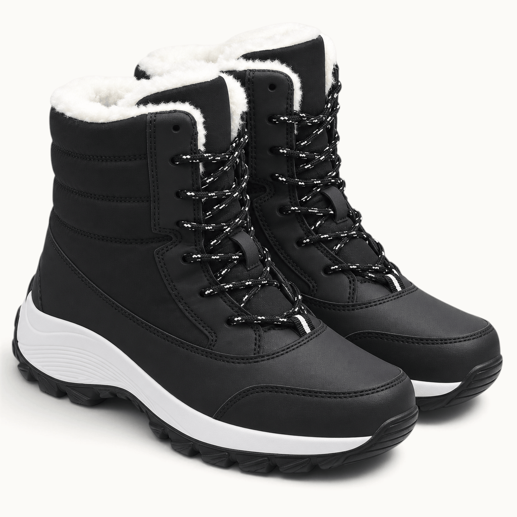 montelore-souliers Bottines En Pluche Fourrées À Lacets