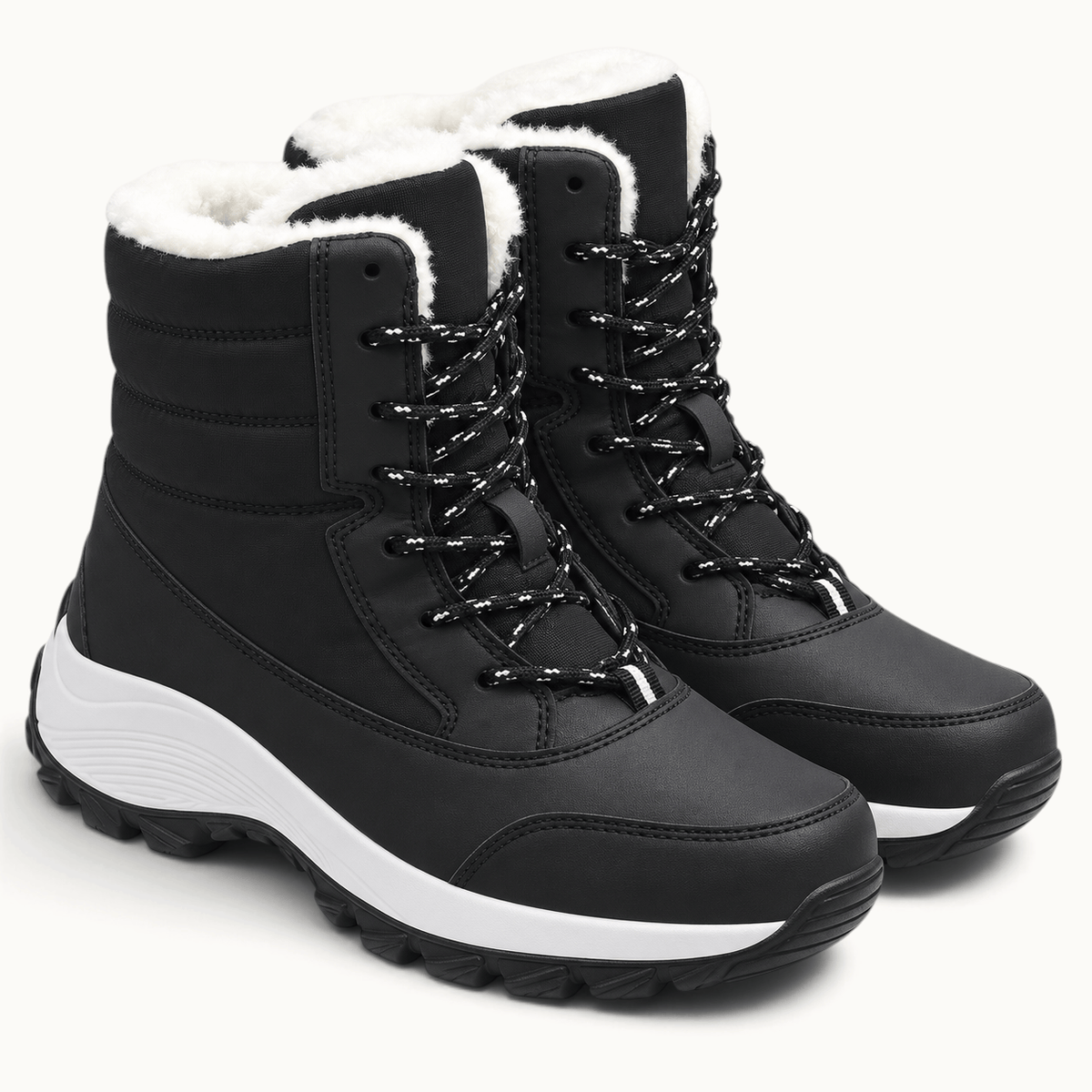 montelore-souliers Bottines En Pluche Fourrées À Lacets