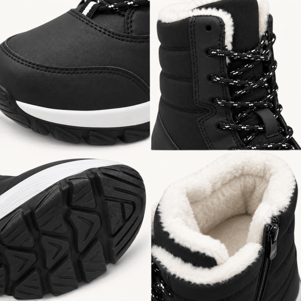 montelore-souliers Bottines En Pluche Fourrées À Lacets