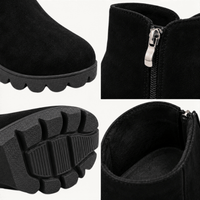 montelore-souliers Bottines En Suédine À Talon Épais