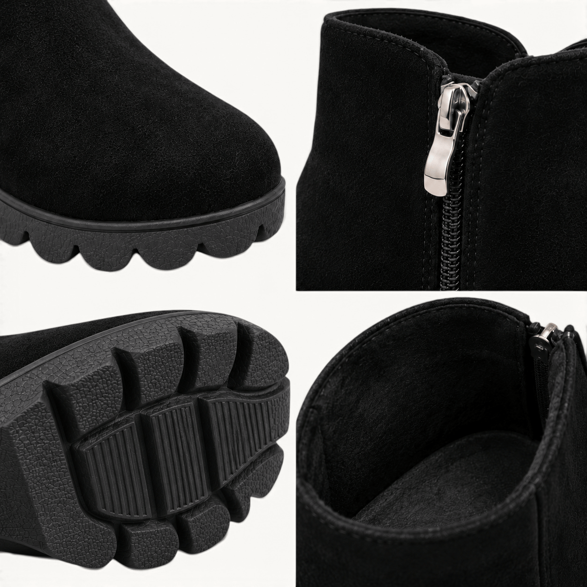 montelore-souliers Bottines En Suédine À Talon Épais