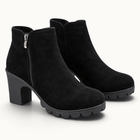 montelore-souliers Bottines En Suédine À Talon Épais