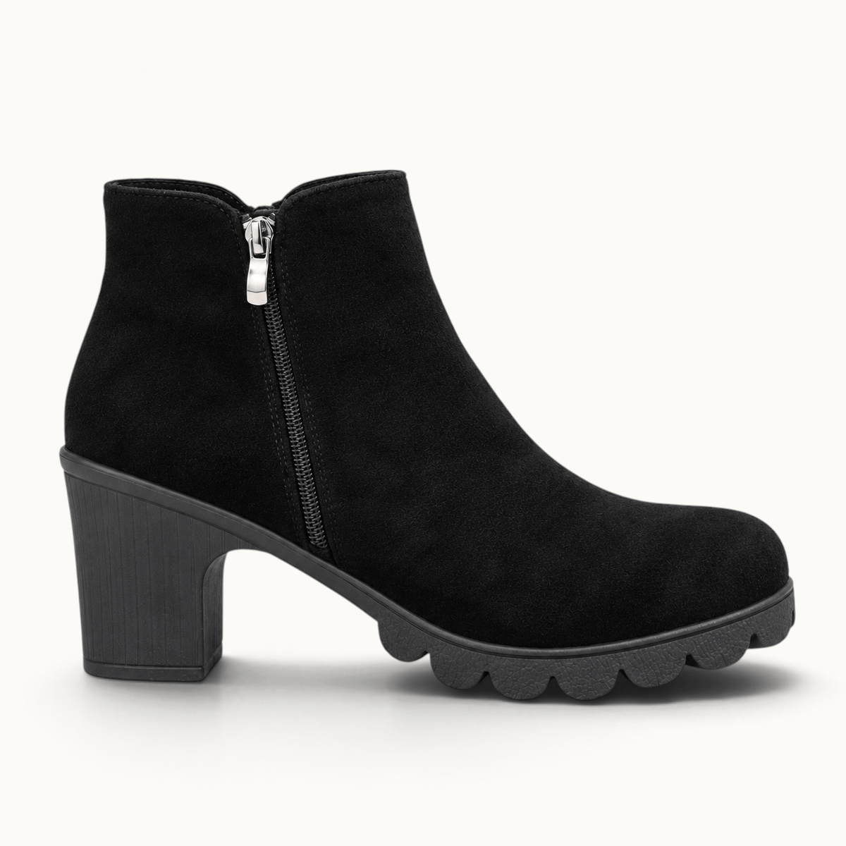 montelore-souliers Bottines En Suédine À Talon Épais