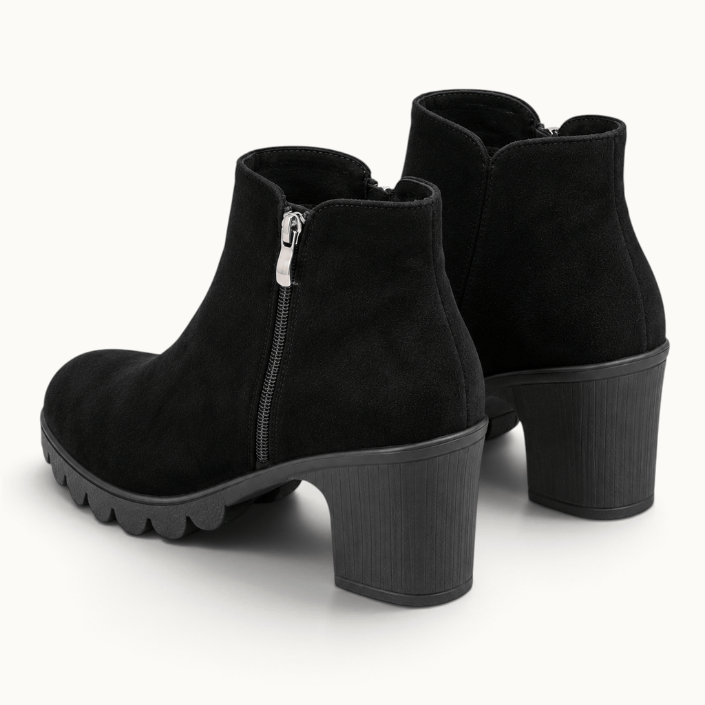 montelore-souliers Bottines En Suédine À Talon Épais