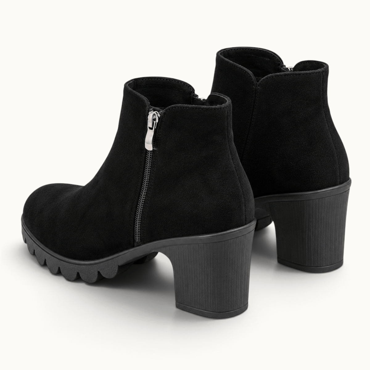montelore-souliers Bottines En Suédine À Talon Épais