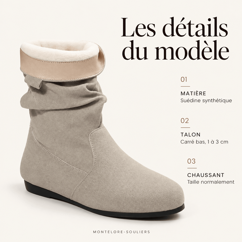 montelore-souliers Bottines En Suédine Plates