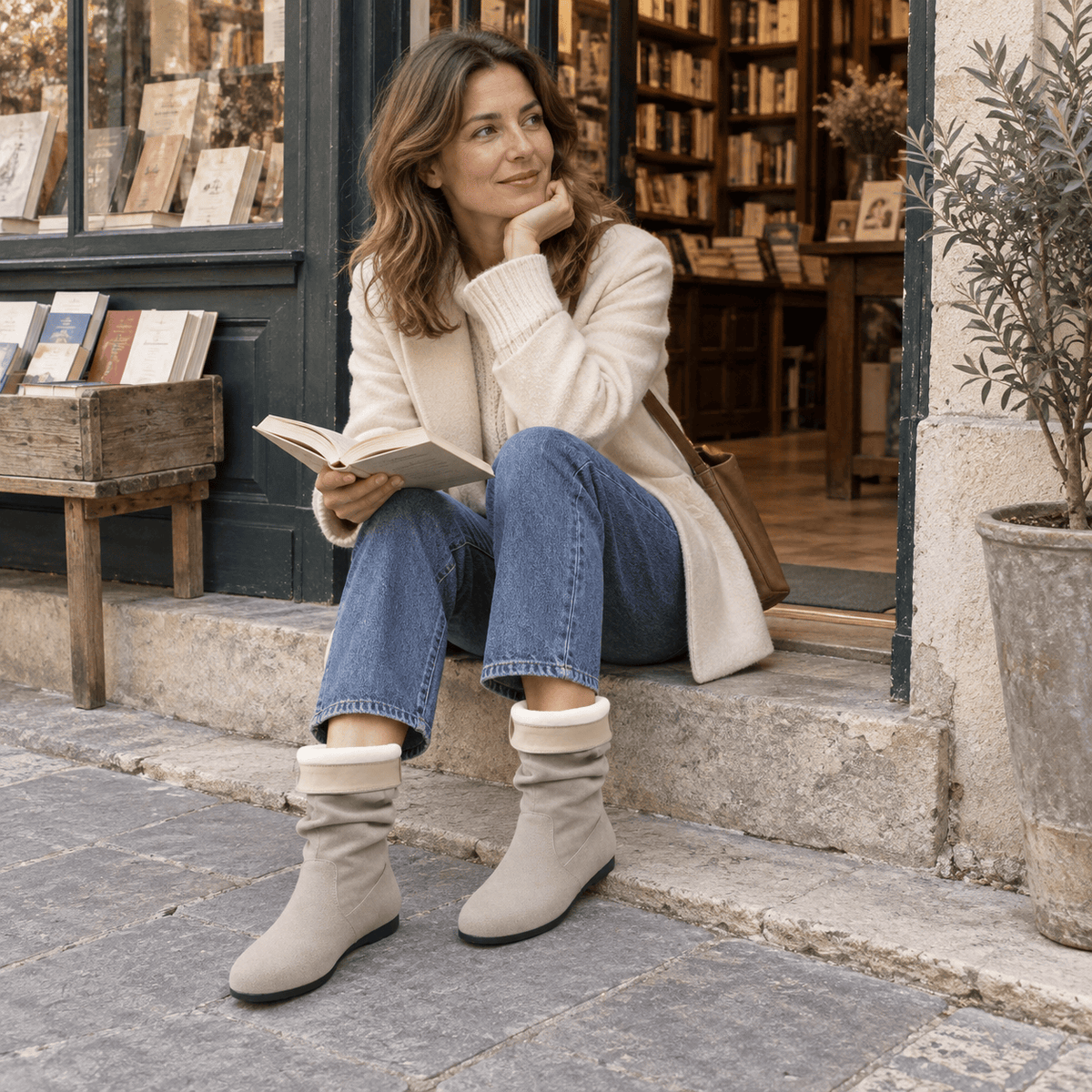 montelore-souliers Bottines En Suédine Plates