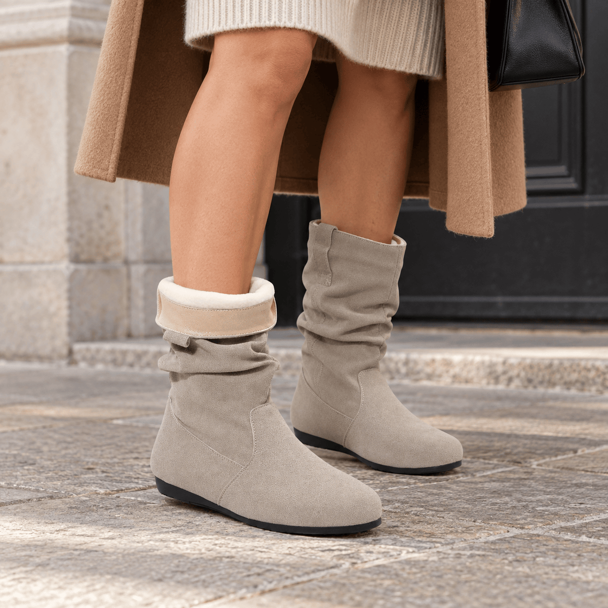 montelore-souliers Bottines En Suédine Plates