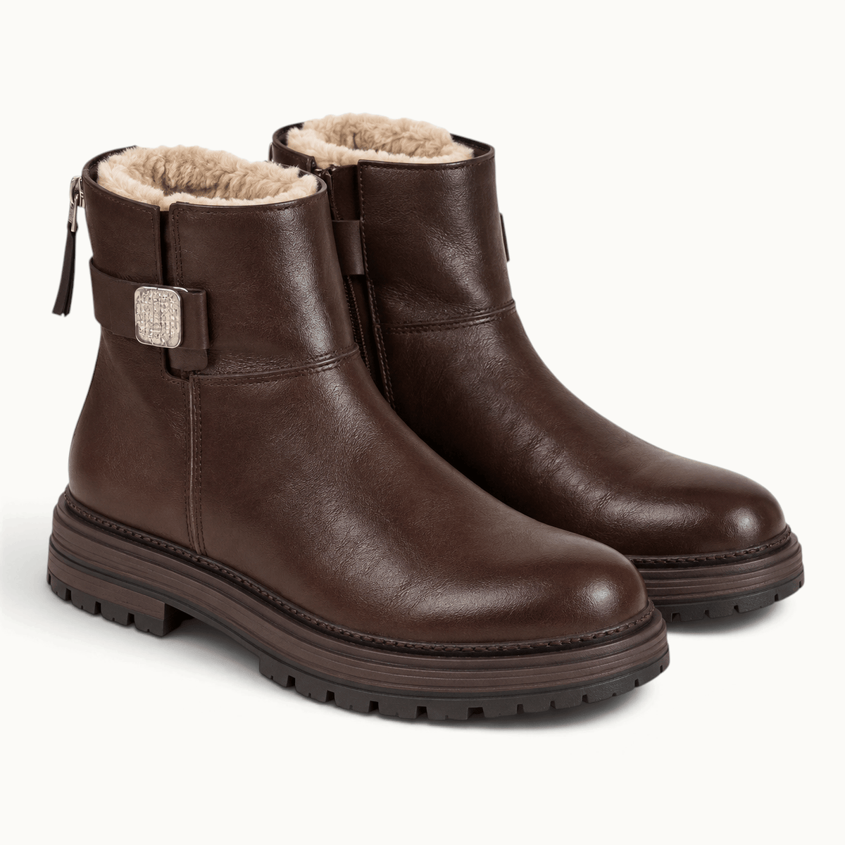 montelore-souliers Bottines Fausse Fourrure Fourrées Semelle Crantée