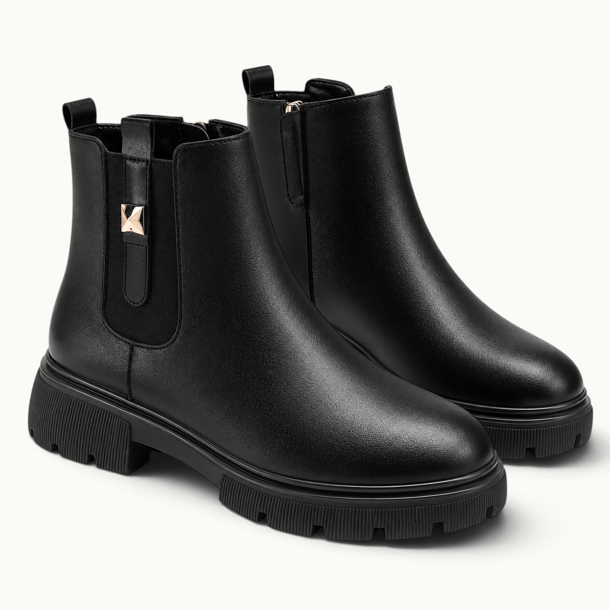 montelore-souliers Bottines Femme Caoutchouc Chelsea À Plateforme