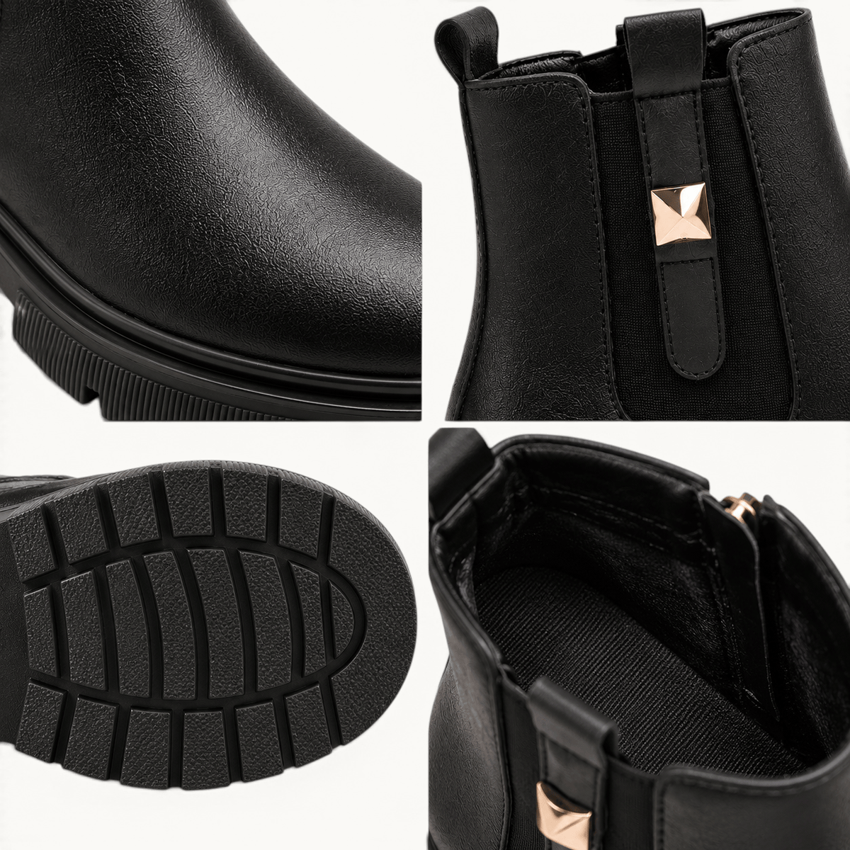 montelore-souliers Bottines Femme Caoutchouc Chelsea À Plateforme
