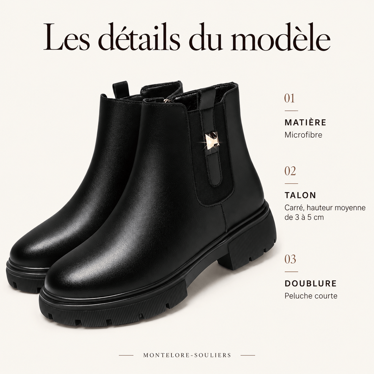 montelore-souliers Bottines Femme Caoutchouc Chelsea À Plateforme