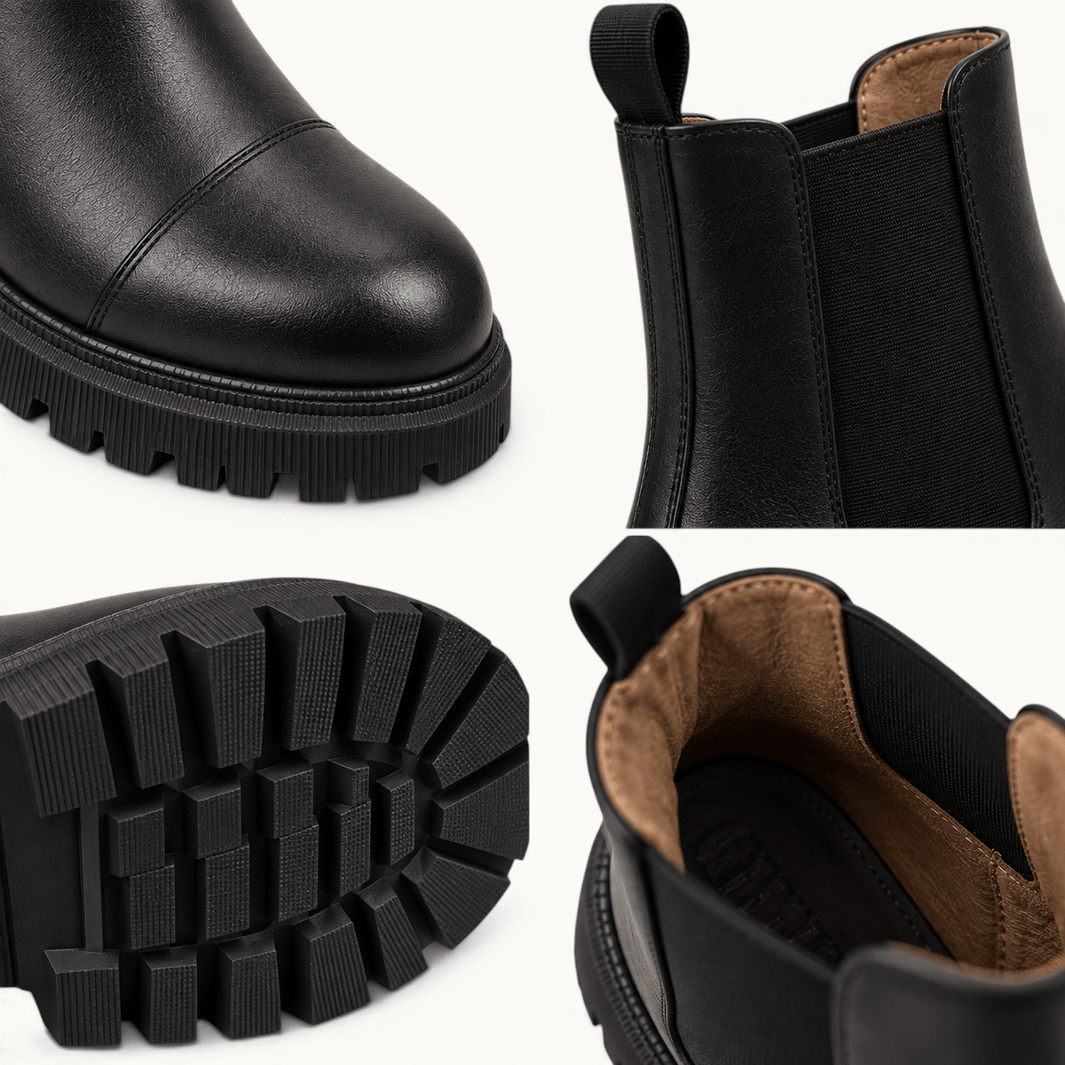 montelore-souliers Bottines Femme Cuir Noir Talon 5 Cm Chelsea