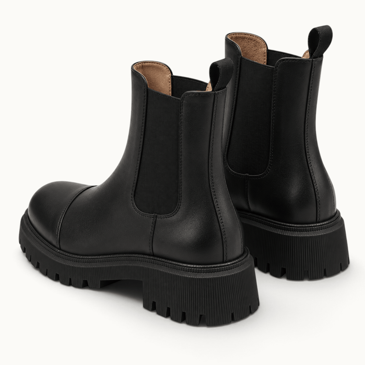 montelore-souliers Bottines Femme Cuir Noir Talon 5 Cm Chelsea