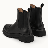 montelore-souliers Bottines Femme Cuir Noir Talon 5 Cm Chelsea