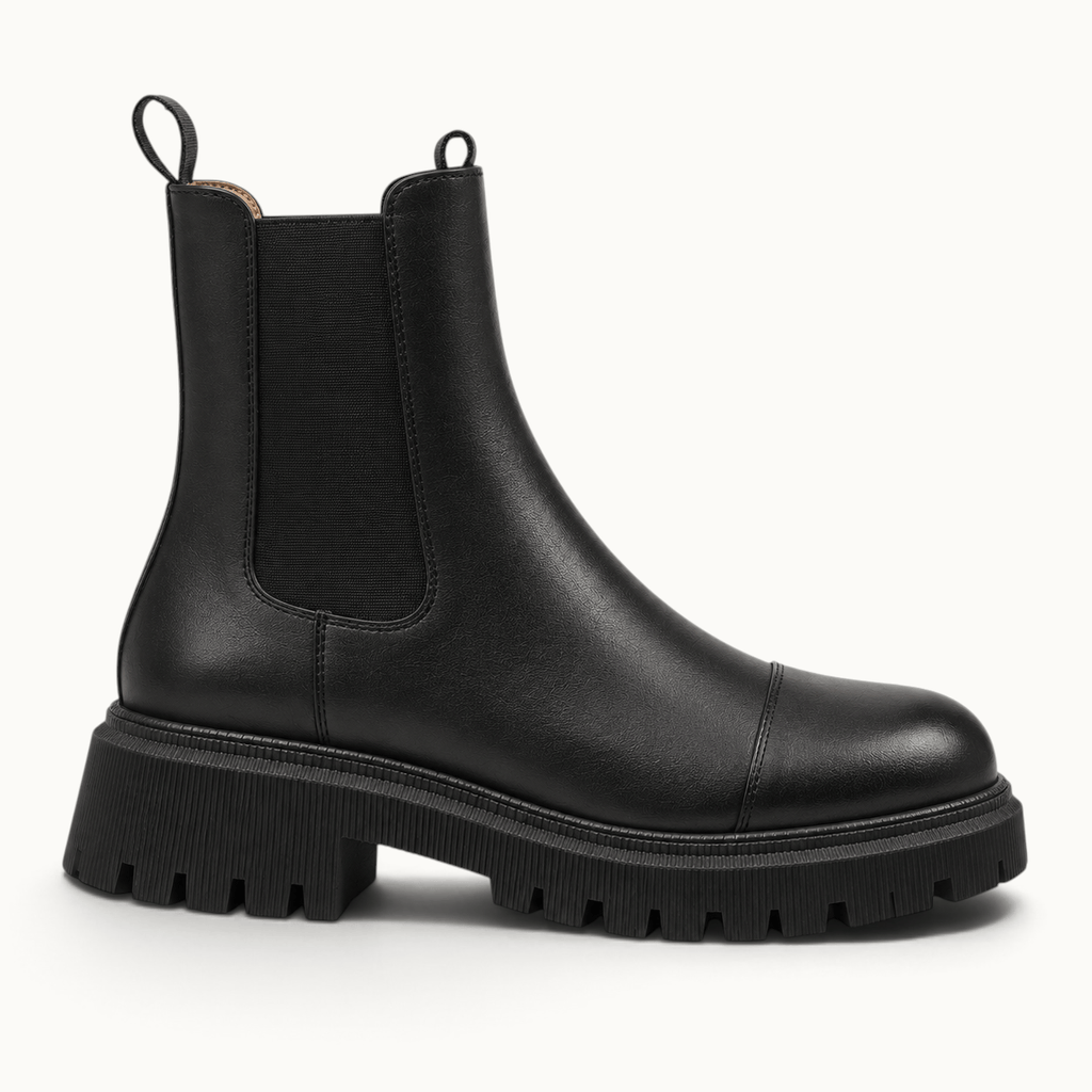 montelore-souliers Bottines Femme Cuir Noir Talon 5 Cm Chelsea