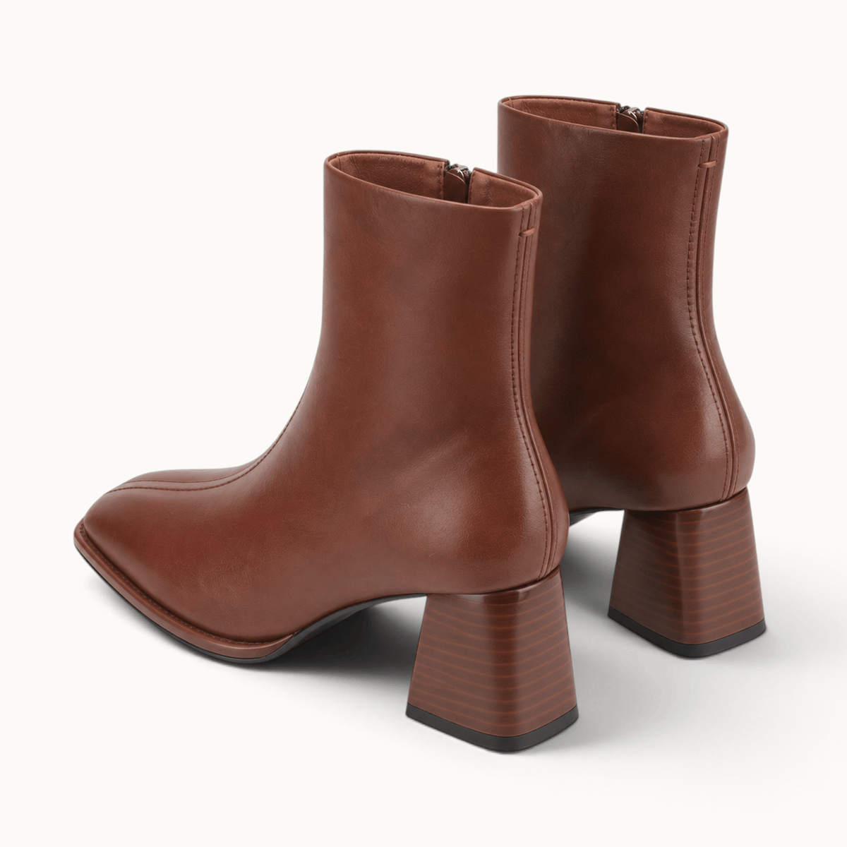 montelore-souliers Bottines Femme Cuir Souple Marron Croûte