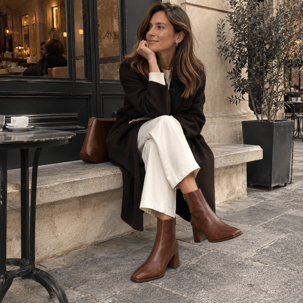 montelore-souliers Bottines Femme Cuir Souple Marron Croûte