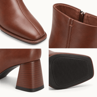 montelore-souliers Bottines Femme Cuir Souple Marron Croûte