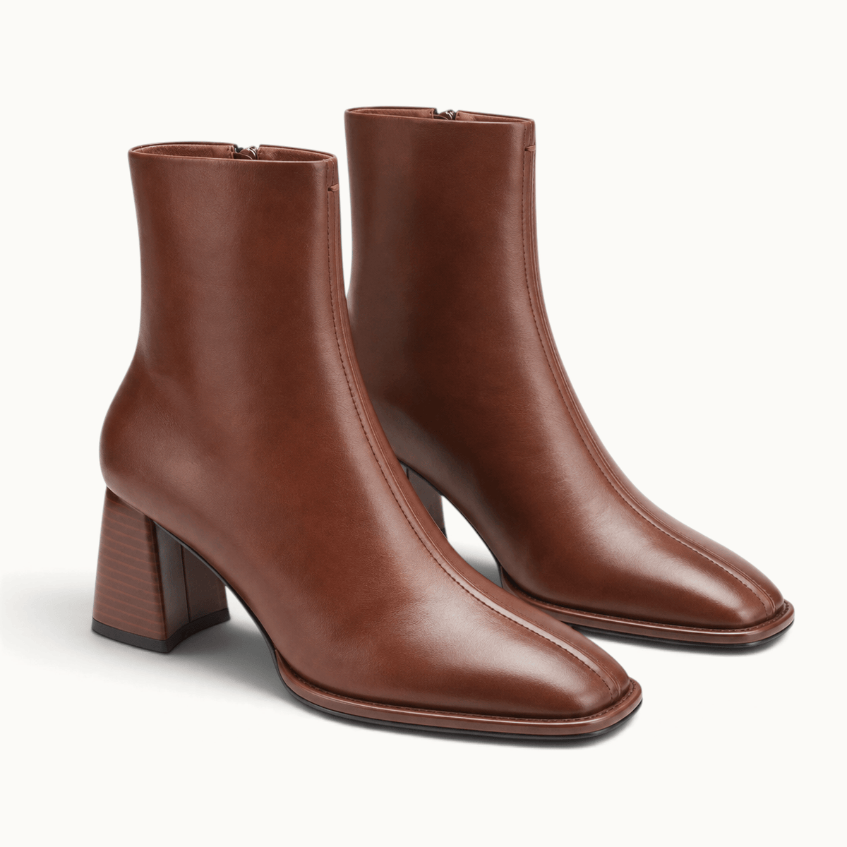 montelore-souliers Bottines Femme Cuir Souple Marron Croûte