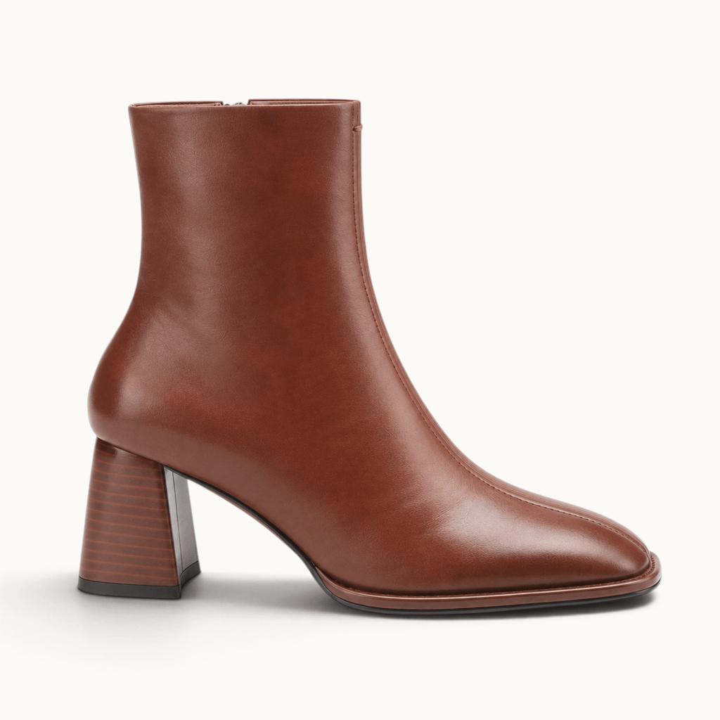 montelore-souliers Bottines Femme Cuir Souple Marron Croûte