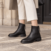 montelore-souliers Bottines Femme Cuir Talon Véritable Doublure Chaude