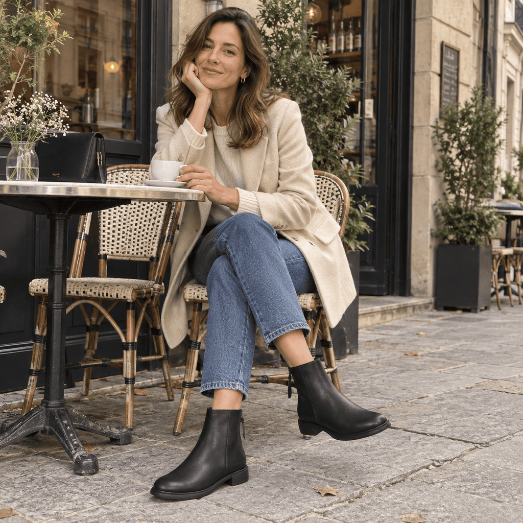 montelore-souliers Bottines Femme Cuir Talon Véritable Doublure Chaude