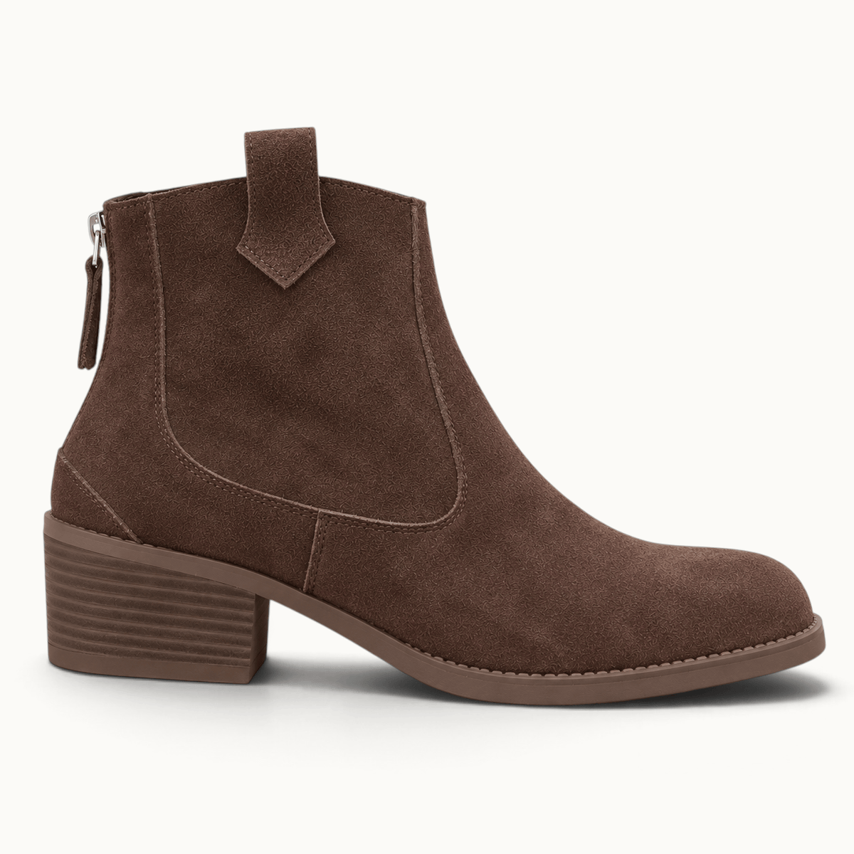 montelore-souliers Bottines Femme Marron Cuir Suédé Style Western