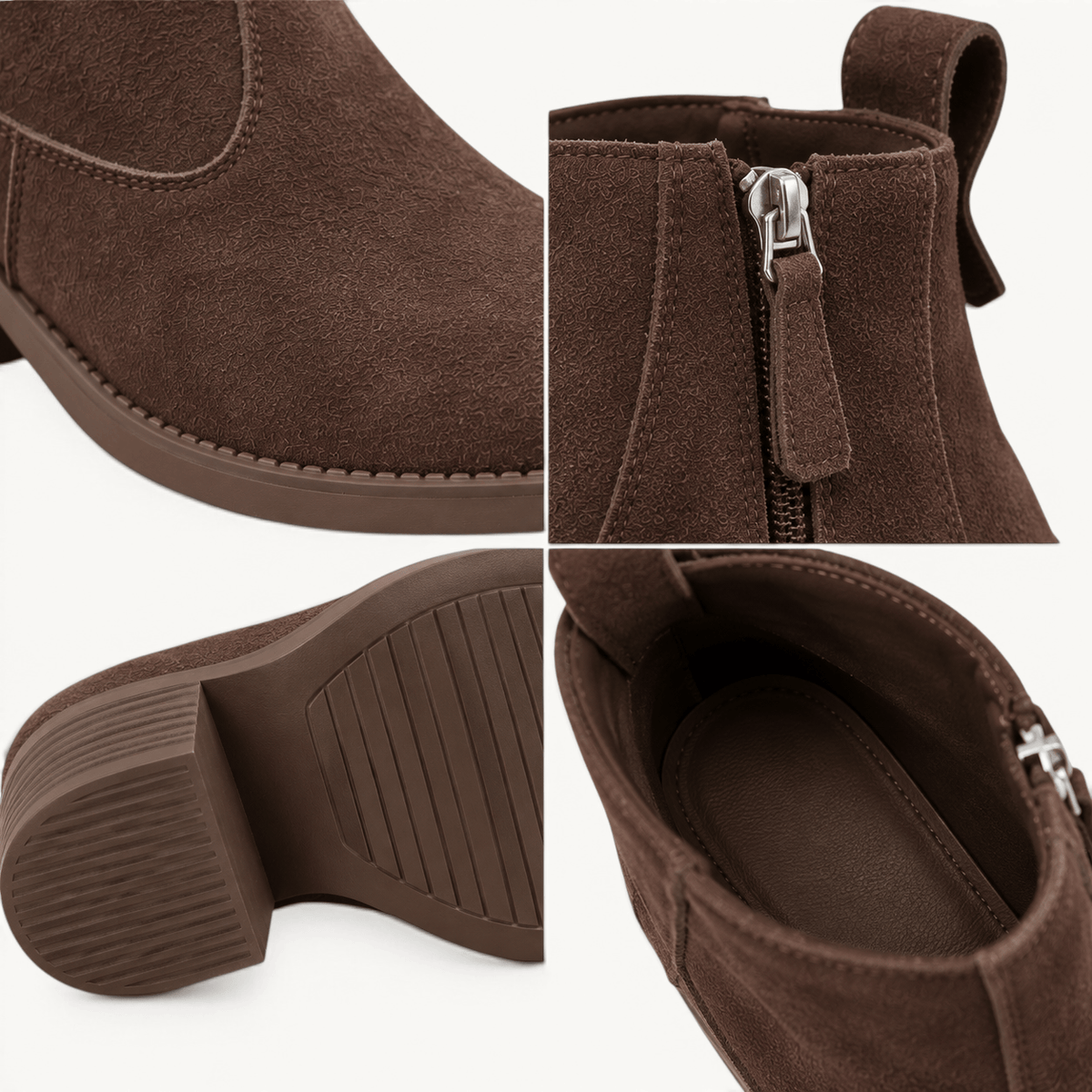 montelore-souliers Bottines Femme Marron Cuir Suédé Style Western