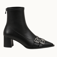 montelore-souliers Bottines Femme Noir À Bout Pointu À Talon Carré