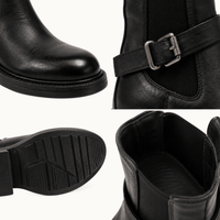 montelore-souliers Bottines Femme Talon 4 Cm En Cuir De Vachette À Boucle