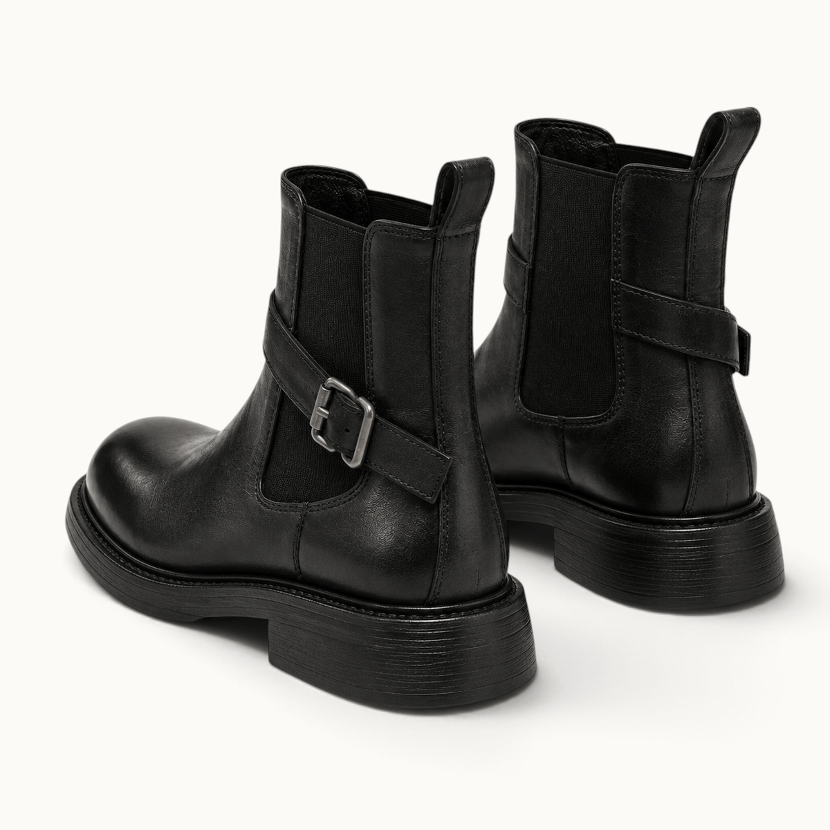 montelore-souliers Bottines Femme Talon 4 Cm En Cuir De Vachette À Boucle