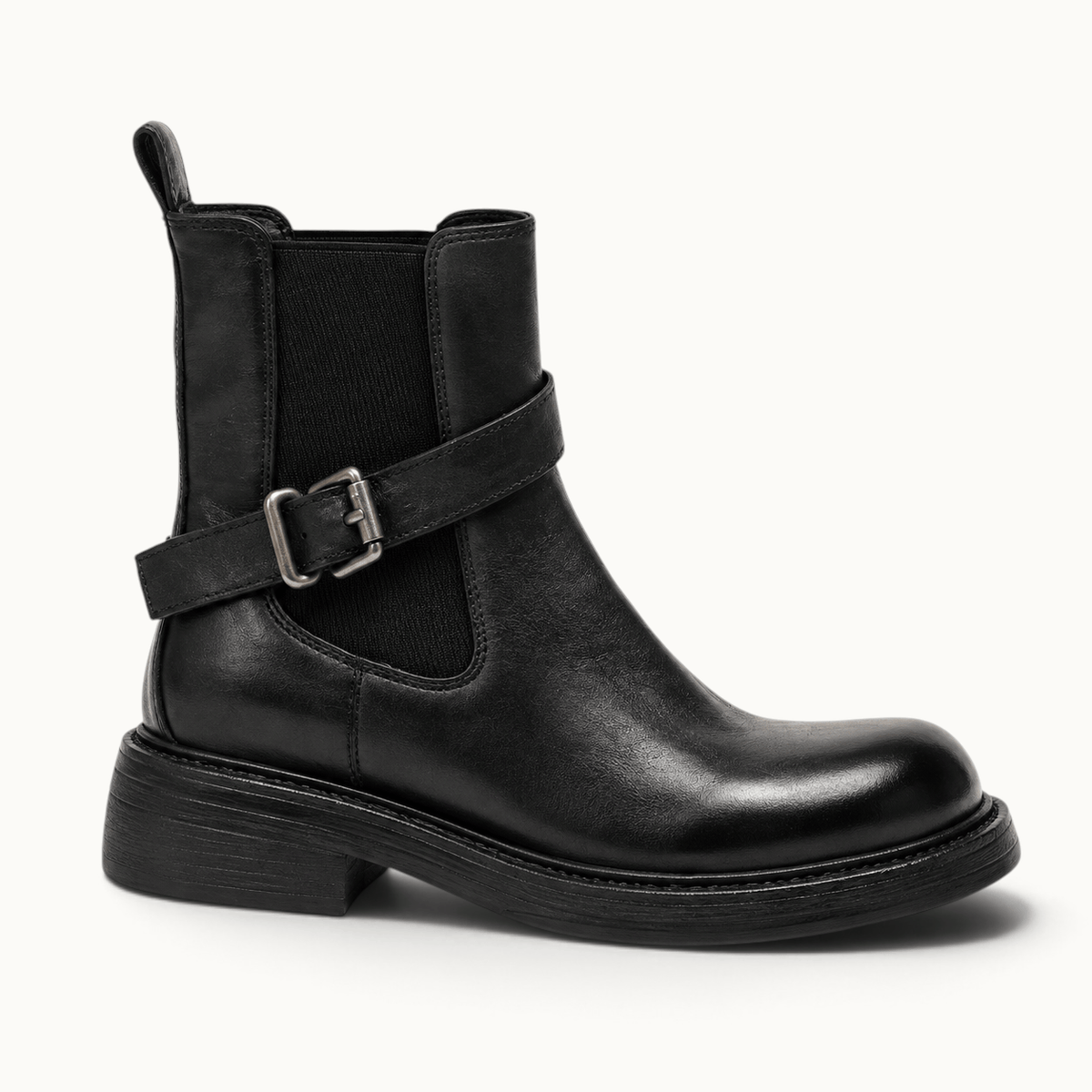 montelore-souliers Bottines Femme Talon 4 Cm En Cuir De Vachette À Boucle
