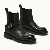 montelore-souliers Bottines Femme Talon 4 Cm En Cuir De Vachette À Boucle