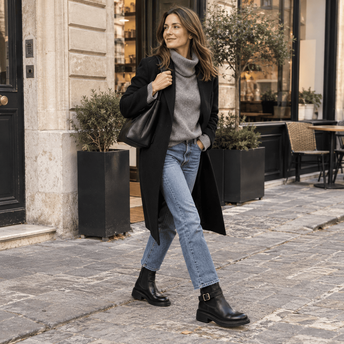 montelore-souliers Bottines Femme Talon 4 Cm En Cuir De Vachette À Boucle