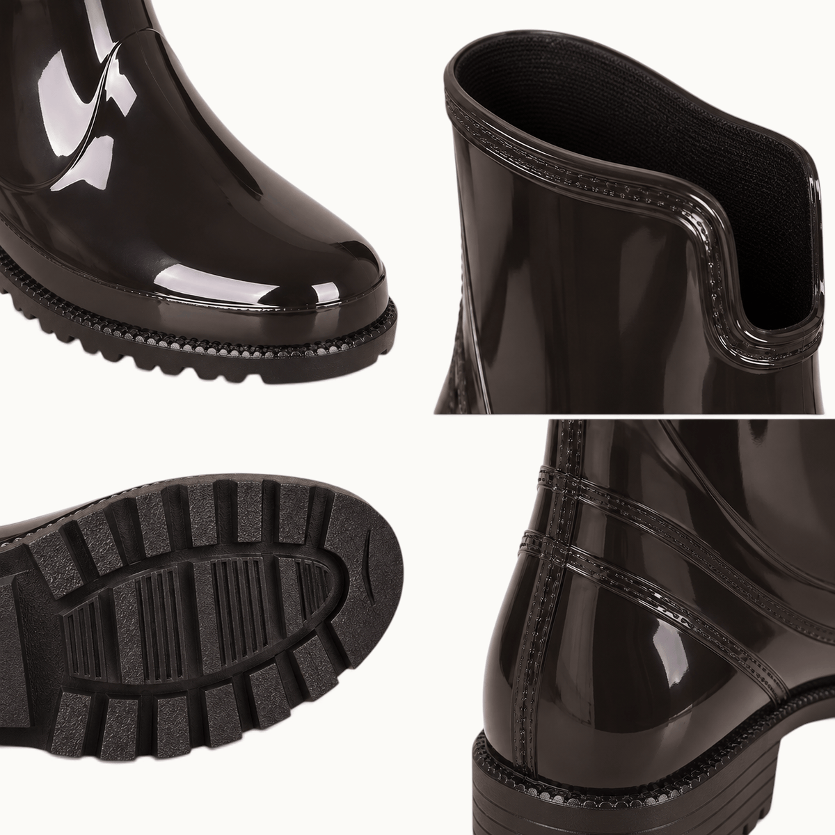 montelore-souliers Bottines Femme Talon 5 Cm En PVC De Pluie